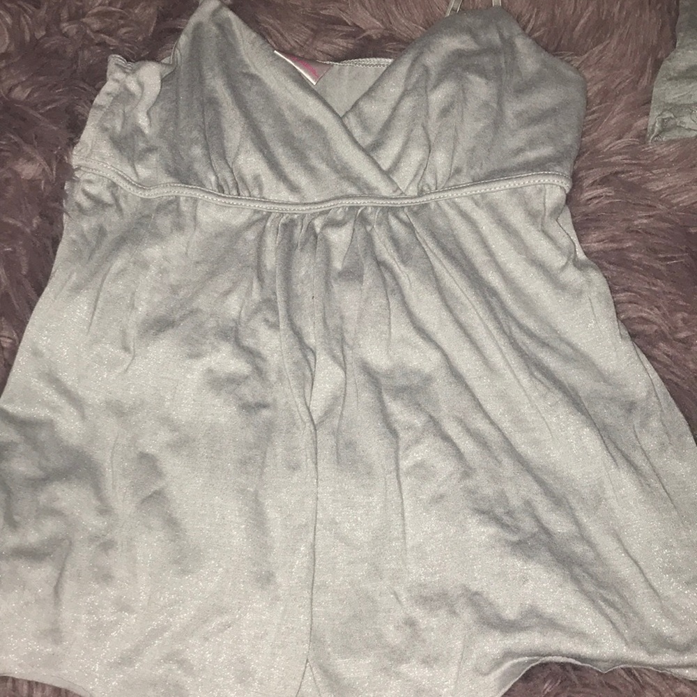 Cute silver bed tank top